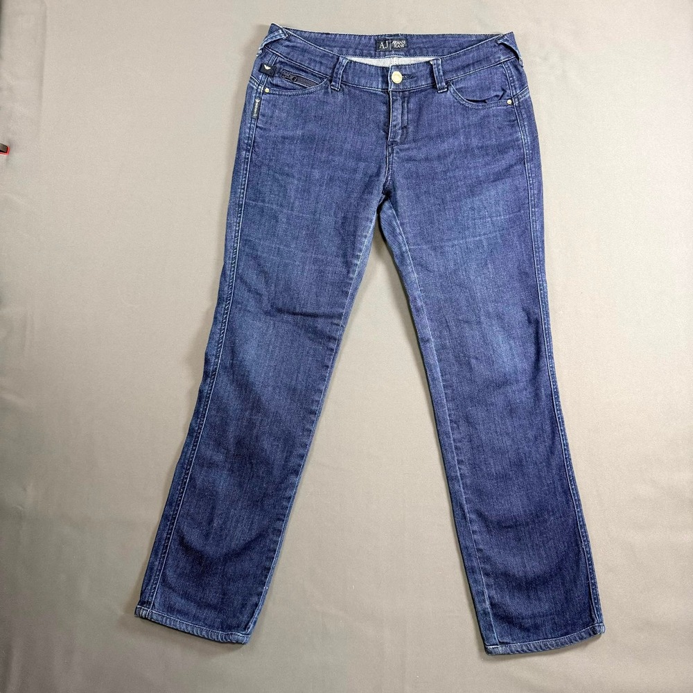 Armani Jeans J271B Straight Leg Jeans Light Wash Stretch Women's Size 27